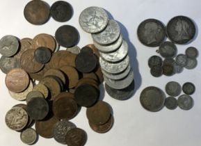 Collection of British coins including 1845 & 1896Crowns with other Pre 20 & Pre 47 Silver coins,