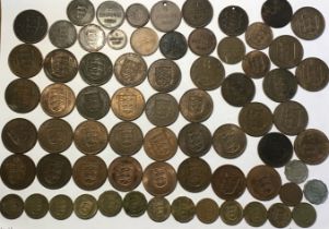 Collection of Jersey and Guernsey coins from Victoria to Elizabeth II.