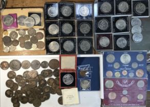 Collection of British and World Coins includes George III 1797 Cartwheel Twopence, Japanese 1964