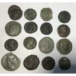 Collection of 16 Roman Bronze/Copper alloy Coins.