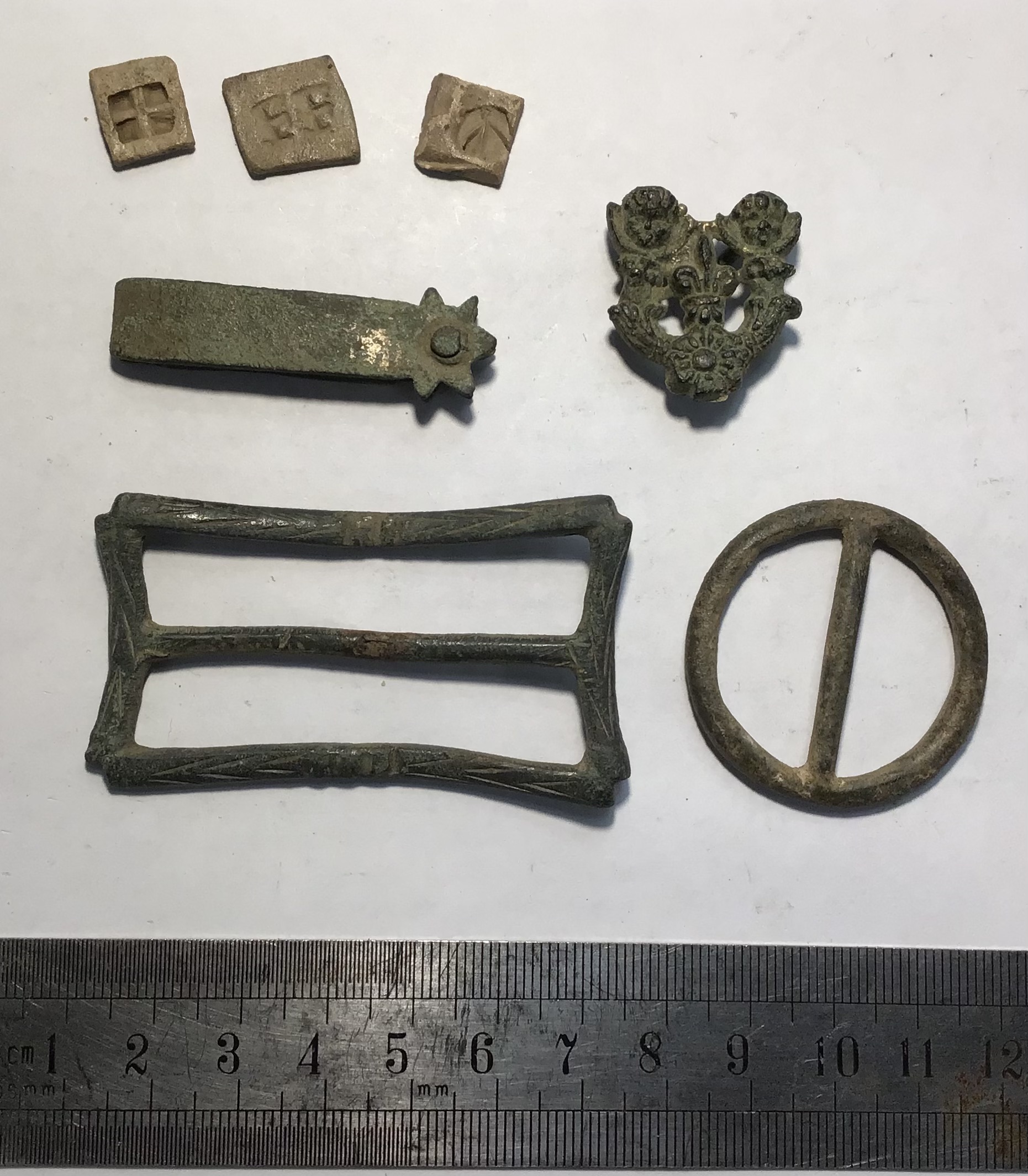 Pair of Medieval copper alloy annular buckle frames. - Image 2 of 4