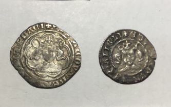 Edward III 1327-77, Silver Half-Groat London Mint & Penny also London Mint.