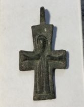 Ancient byzantine crucifix pendant. With Certificate of Authenticity, Approximately 4cm x 2cm, 4.