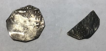 Henry II, Hammered Tealby Silver Penny and cut Halfpenny. Cross and Crosslets coinage.