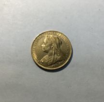 Victorian 1899 Veiled Old Bust Sovereign.