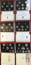 Royal Mint Proof Year sets of 1997, 1996, 1995, 1994, 1991, 1990 All in Original Cases with