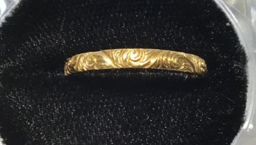 Late 17th early 18th Century British Gold Posy Ring with engraved inscriptions to inside ‘Let reason