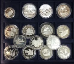 Collection of 13 Commemorative ‘Ships & Explorers’ Silver Coin set  with Certificates for all,