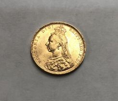 Victorian 1892s Jubilee Bust Sovereign.