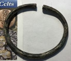 Celtic Gallo-Belgie Silver Bangle 100-50BC (with receipt slip of original seller). Approximately