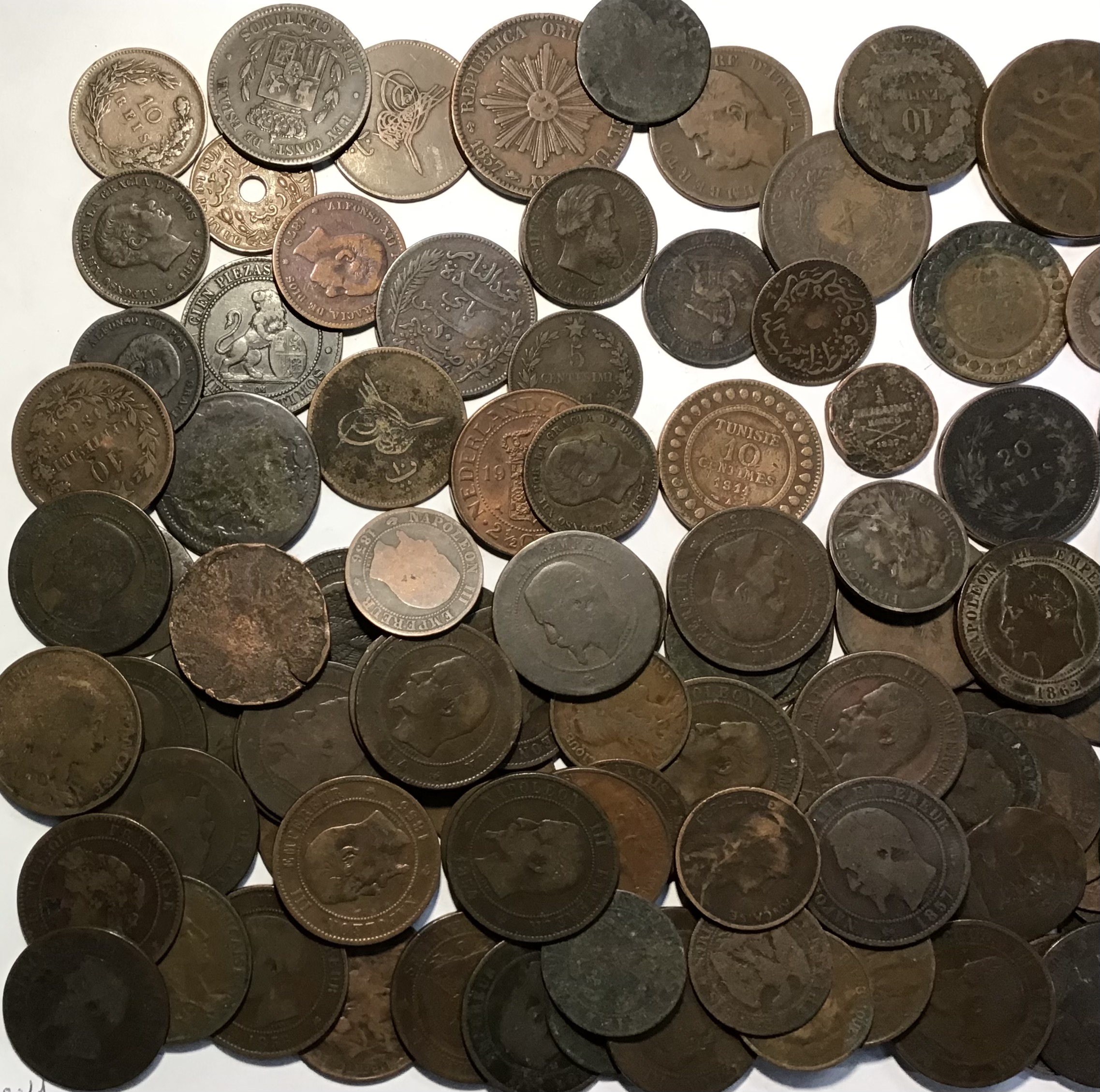 Collection of Older World Copper Coins with a large amount of French Copper/bronze coins. - Image 2 of 3