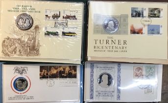 Silver Proof Medallic First Day Covers of 150th Anniversary of the Stockton to Darlington Railway,