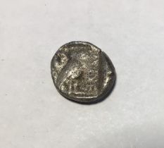 Greek Silver Philistia imitating Attica Head of Athena.  Approximately 14mm diameter, 4.12g