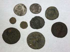 Small collection of Roman Coins, including Two Silver/Billon Coins.