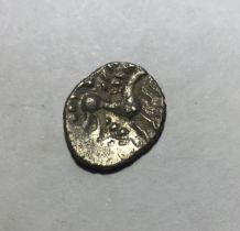 Celtic Britain, Iceni Ecen Silver Unit, early to mid 1st Century, obv- two opposed crescents, rev-