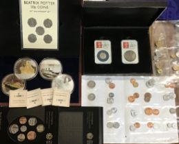 Collection of Coins, including Royal Mint Brilliant Uncirculated Shield of Arms in Original