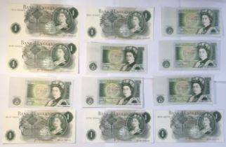 Collection of Bank of England £1 Banknotes of J.B Page & D.H.F Somerset, including Page