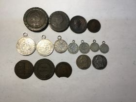 Collection of British milled coins and tokens with Mounted Boer South Africa silver coins,