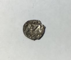 Celtic Silver Fractional Unit, Obv worn, Rev, Horse with pellets joined by incomplete ring above and