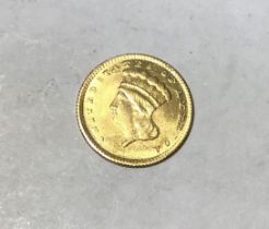 American Gold 1868 $1 Coin. 1.68g