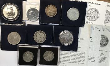 Collection of Silver World Coins and Bullion 1oz Silver Coins from UK, USA and Canada, some with