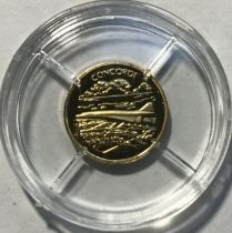 History of Aviation ‘Concorde’ Gold Coin, .585 Gold, 11mm diameter, 0.5g. With Certificate of
