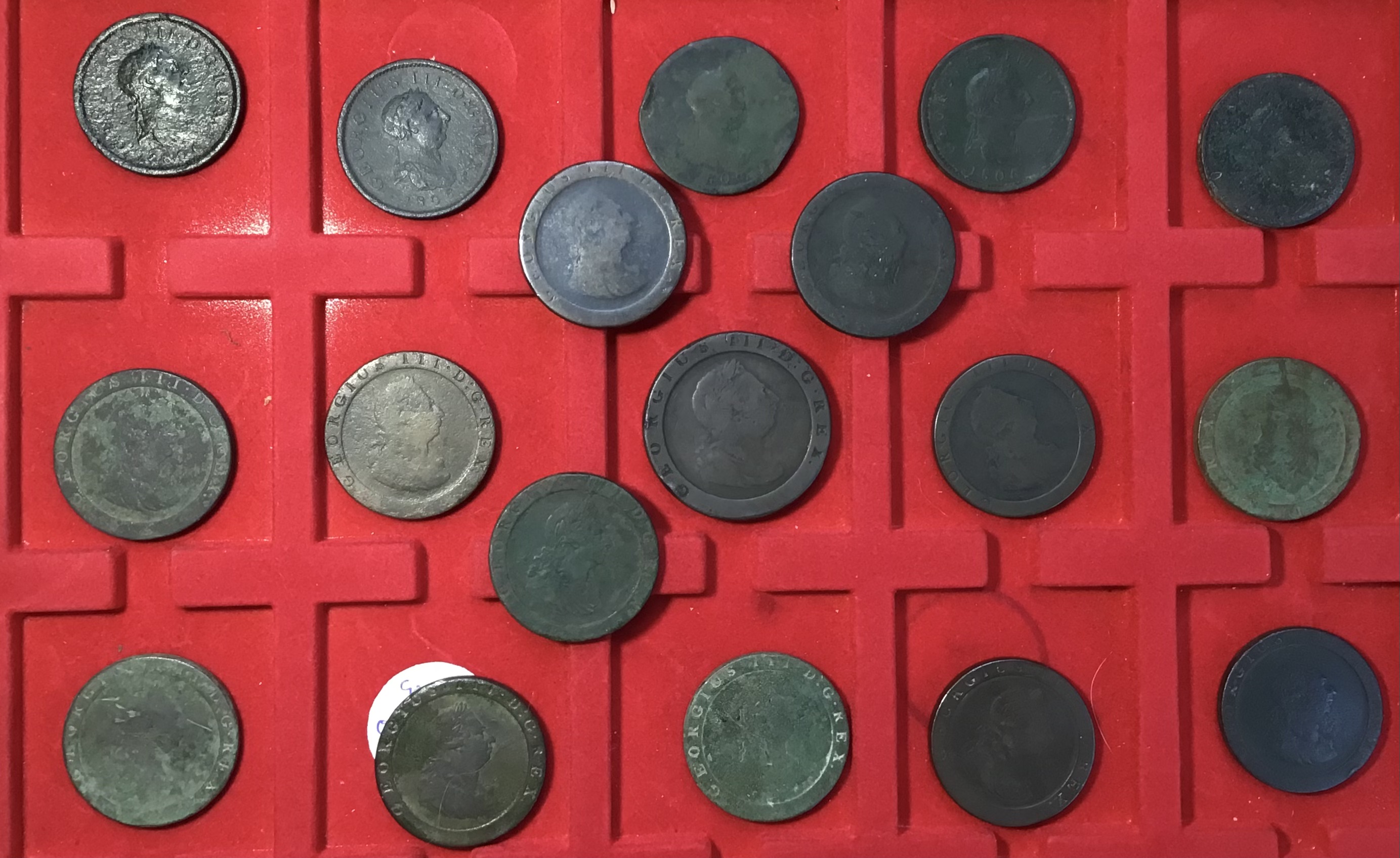 Collection of George III Penny’s, including one 1797 Cartwheel Twopence, Twelve 1797 Cartwheel