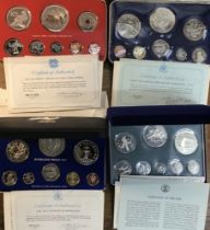 Silver and part silver Proof Year Sets from Belize 1974, Papua New Guinea 1976 and Barbados 1973 and