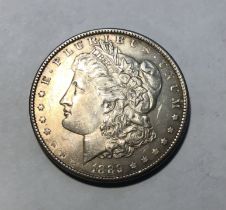 American 1889 Silver Morgan Dollar, 26.8g.