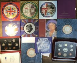 A collection of British Proof, Brilliant Uncirculated and Commemorative Coin Sets, including