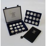 A cased set of twelve Royal Mint silver European Championship coins of various dates and a Royal