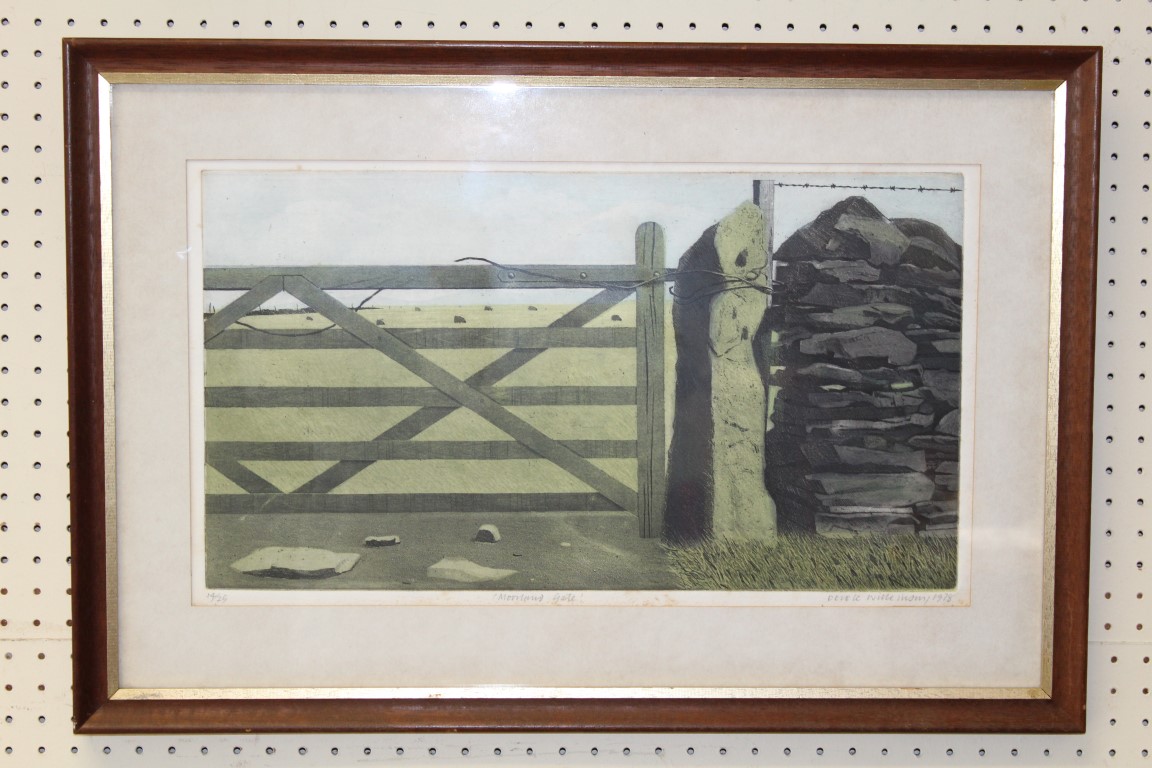 Derek Wilkinson ( British 1929-2001) Moorland Gate. A limited edition print. Pencil signed and