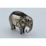 Cohen and Charles, an Edwardian silver pin cushion, modelled as an elephant standing four square