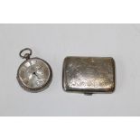 A Sterling silver Victorian key wound pocket watch (129.33gm gross) along with a sterling silver