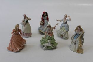 Six Wedgwood figurines made for Danby mint depicting characters from famous children's stories,