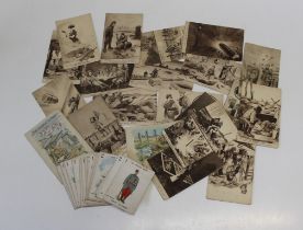 A part set of World War 1 period military playing cards by Valentines, together with approximately