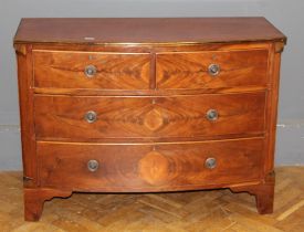 An early 19th century mahogany chest of drawers , width 115.5cm, a late Victorian carved walnut