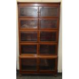 An early 20th century Globe Wernicke - style mahogany veneer five tier bookcase, each with  pair