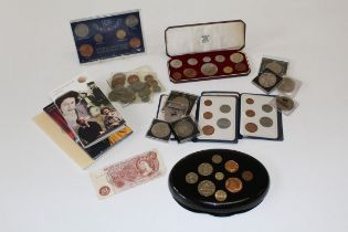 A silver Victoria Jubilee head crown, 1889 along with a collection of commemorative coins