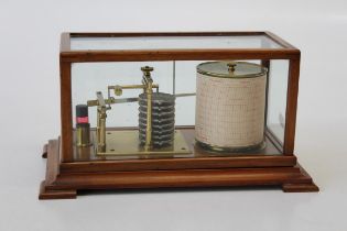 A mid 20th century Short and Mason walnut cased barograph, 36cm wide