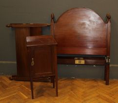 A pair of circa 1930's Staples mahogany single bed head and foot boards, with bespoke slatted