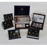 Fourteen Royal Mint cased collection of proof UK coins including silver 25th anniversary decimal set