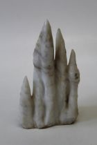 A stalagmite grouping likely calcite, featuring six points. Approximate weight 9.6 kilos, 36cm high
