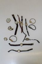 A collection of wristwatches featuring a Rolex Orchid ladies cocktail watch in an 18ct gold case;