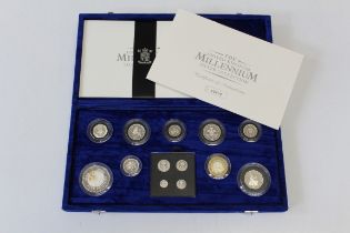The United Kingdom silver millennium collection, Royal Mint including 2000 Maundy set plus nine