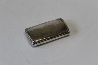 A late 19th century Swedish silver snuff box of rounded oblong form, vacant cartouche to hinged