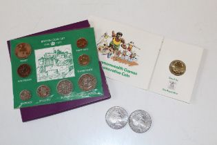 British coin set of 8 various dates plus 1986 commemorative two pound coin to commemorate the