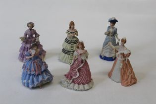 Six Wedgwood figurines made for Spink modern collectors depicting ladies in formal Victorian dress