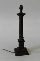 A Laura Ashley brass Corinthian column table lamp, 49cm high
