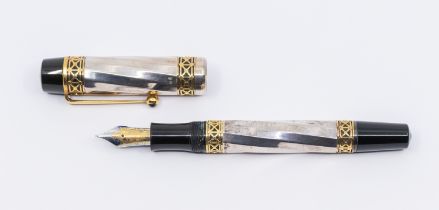 A Montblanc silver and gold fountain pen from the Patron of the Arts Series 4810, Karl the Great,